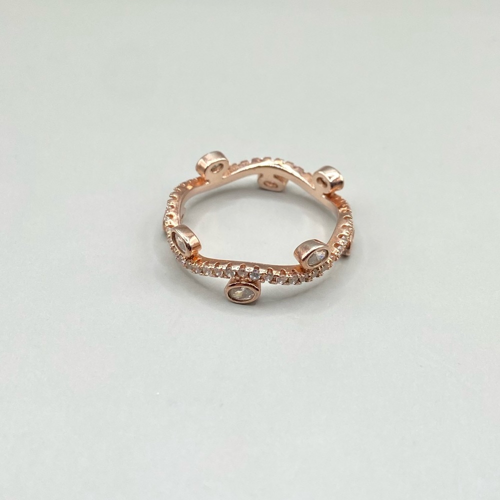 Rose Gold Vermeil Cubic Zirconia Vine Ring